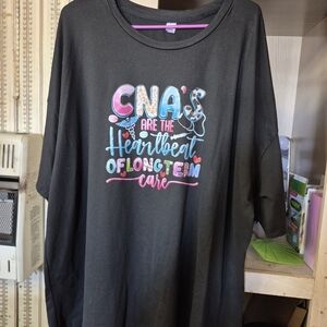 Black CNA Graphic Tee - 'CNA's Are The Heartbeat of Long Term Care'